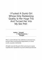 I Fucked A Dumb Girl Whose Only Redeeming Quality Is Her Huge Tits / 頭のユルイ巨乳だけが取り柄の女をパコリまくって性処理ペットにしてやった [23] [Original] Thumbnail Page 214